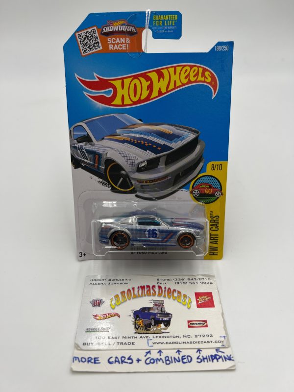 2016 Hot Wheels Art Cars #198 07 Ford Mustang Silver 27F Cheap