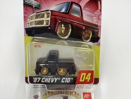 2024 Car Tuned Series 1 #04 87 Chevy C10 Black   Red Metal Flake Walgreens Exclusive with protector Sale