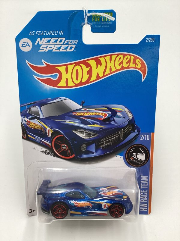 2016 Hot Wheels #2 SRT Viper GTS-R Blue Need For Speed Card 60F Online Hot Sale