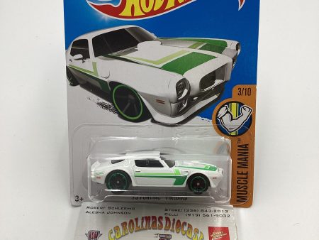 2019 Hot Wheels #123 73 Pontiac Firebird White Intl. Card 47G Hot on Sale