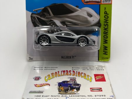 2015 Hot Wheels Workshop #223 McLaren P1 Silver Short Card 103A Online Hot Sale