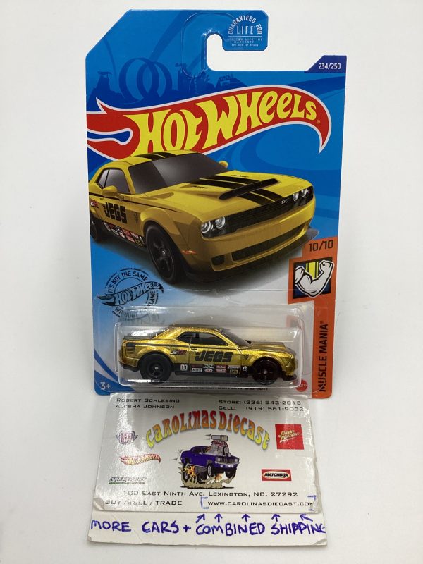 2020 Hot Wheels Super Treasure Hunt #234 18 Dodge Challenger SRT Demon Gold JEGS W  Protector #1 For Cheap