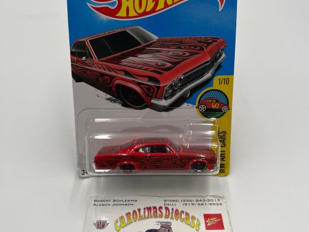 2016 Hot Wheels Art Cars #191 65 Chevy Impala Red Cracked Blister 10i Sale