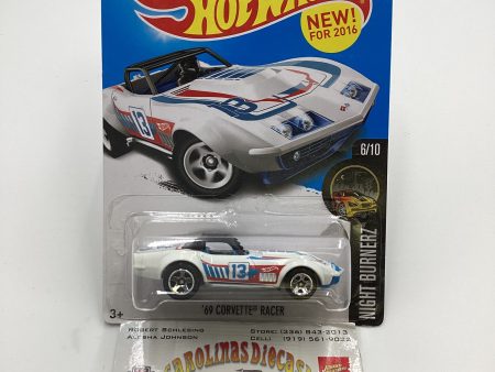 2016 Hot Wheels #86 69 Corvette Racer White 13H Hot on Sale