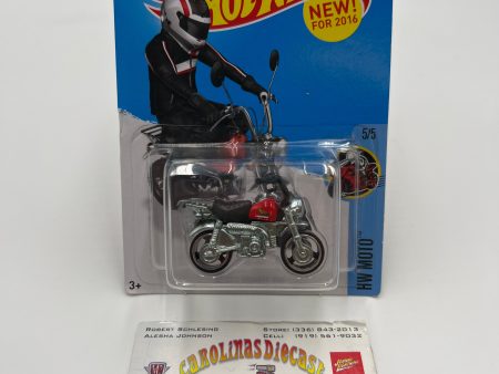 2016 Hot Wheels Moto #135 Honda Monkey Z50 Red 80C Hot on Sale