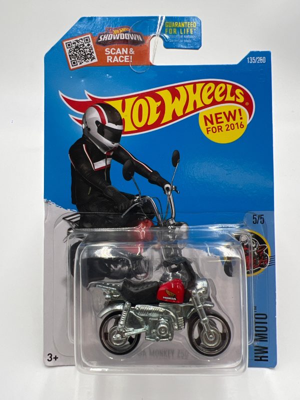 2016 Hot Wheels Moto #135 Honda Monkey Z50 Red 80C Hot on Sale