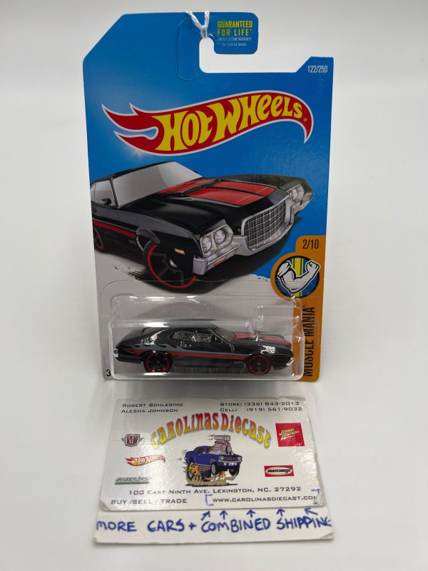 2016 Hot Wheels Muscle Mania #122 72 Ford Gran Torino Sport Black 33B on Sale