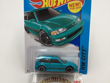 2014 Hot Wheels #30 1990 Honda Civic EF Teal W Protector Online Hot Sale