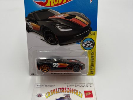 2016 Hot Wheels Speed Graphics #180 14 Corvette Stingray Black K&N 6C Hot on Sale