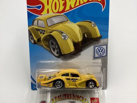 2019 Hot Wheels #46 Volkswagen Kafer Racer Yellow Moon Eyes 96G on Sale