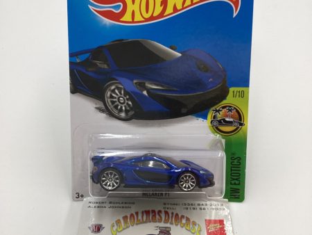 2016 Hot Wheels  #71 McLaren P1 Blue 103A Supply