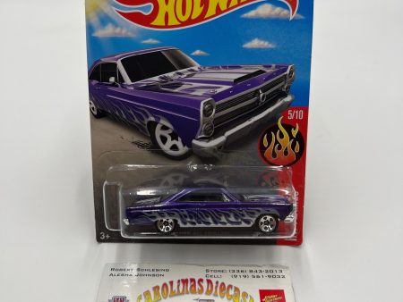 2016 Hot Wheels Flames #95 66 Ford 427 Fairlane Purple Target Spring Card Supply