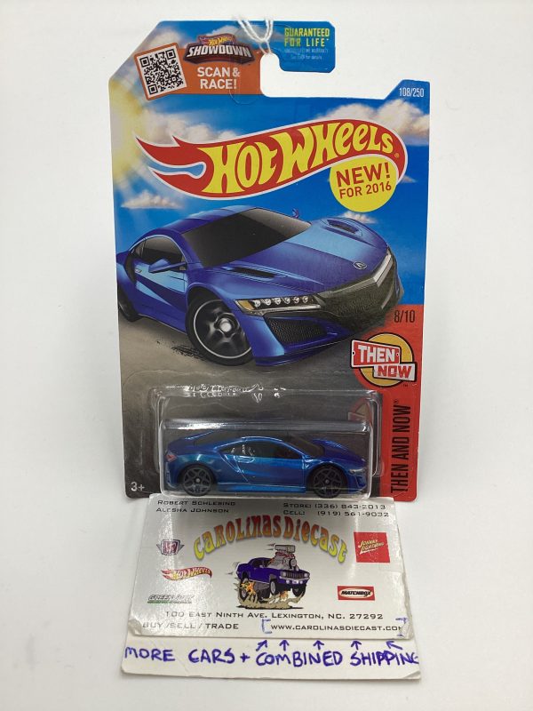 2016 Hot Wheels  #108 17 Acura NSX Blue Target Spring Card 238E Supply