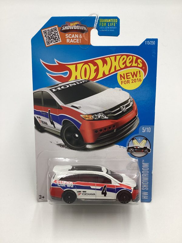 2016 Hot Wheels #115 Honda Odyssey White Yokohama on Sale