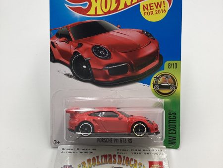 2016 Hot Wheels #78 Porsche 911 GT3 RS Red 100D Online