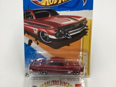 2012 Hot Wheels #37 61 Impala Red Walmart Exclusive Windshield Banner on Sale