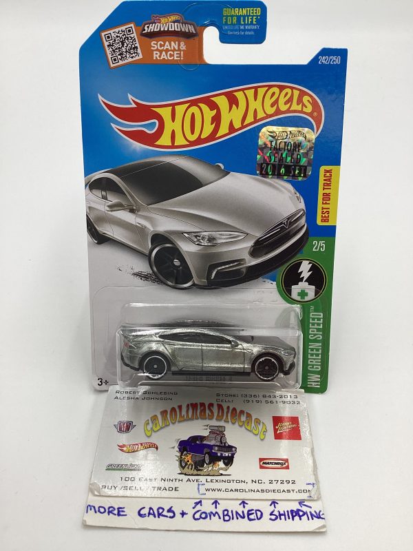 2016 Hot Wheels #242 Tesla Model S Factory Sealed Zamac Walmart Exclusive with protector Cheap