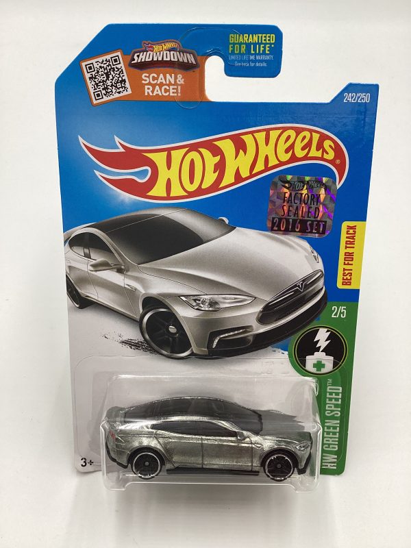 2016 Hot Wheels #242 Tesla Model S Factory Sealed Zamac Walmart Exclusive with protector Cheap