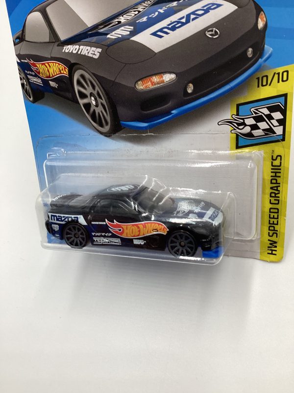 2019 Hot Wheels #27 95 Mazda RX-7 Max Mike Black 87C For Sale