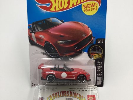 2016 Hot Wheels #88 15 Mazda MX-5 Miata Red 87E on Sale