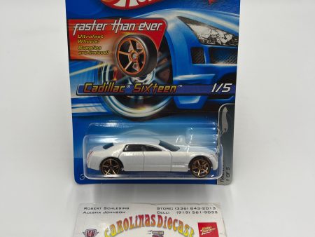 2005 Hot Wheels Faster Than Ever #116 Cadillac Sixteen White FTE W Protector SR Supply