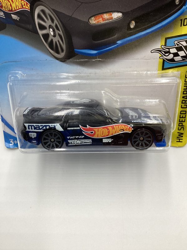 2019 Hot Wheels #27 95 Mazda RX-7 Max Mike Black 87C For Sale