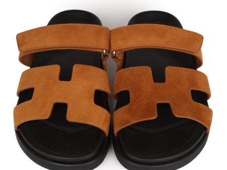 Hermes Chypre Sandals Kraft Suede 38 EU Discount