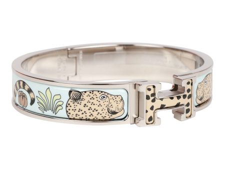 Hermes Les Leopards Clic Clac H Narrow Enamel Bracelet Online now