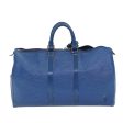 LOUIS VUITTON Epi Keepall 45 Boston Bag Blue M42975  81394 Fashion