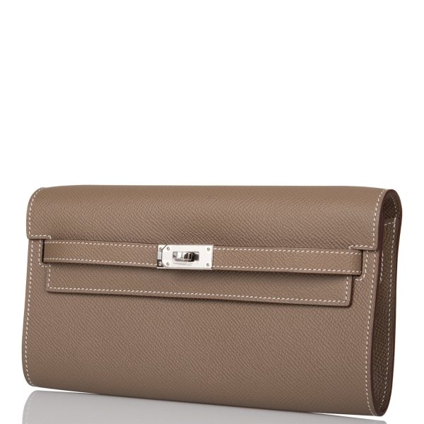 Hermes Kelly Wallet To Go Etoupe Epsom Palladium Hardware Cheap