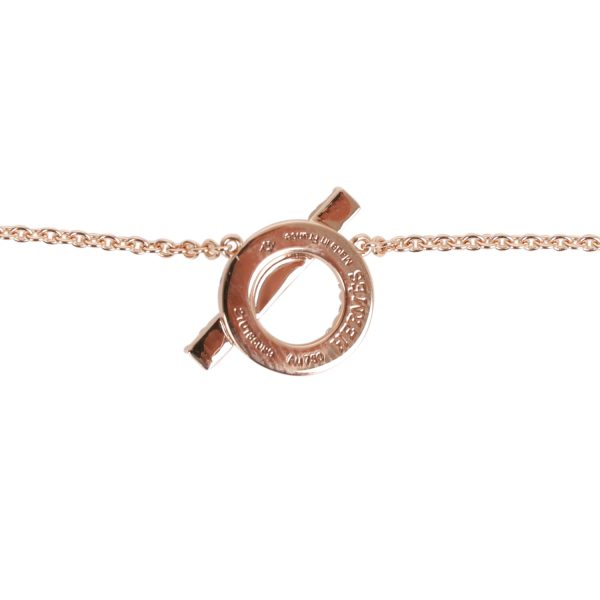 Hermes 18k Rose Gold San Coloris Diamond Finesse Pendant Necklace Sale