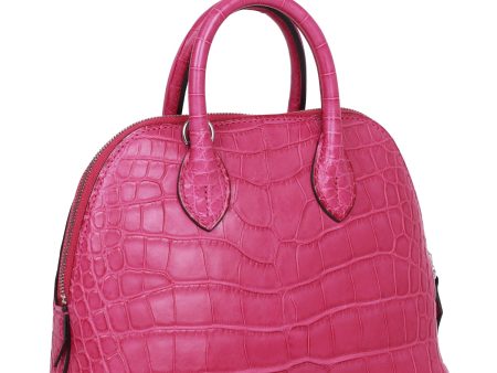 Hermes 1923 Bolide Mini Rose Scheherazade Matte Alligator Palladium Hardware Online now