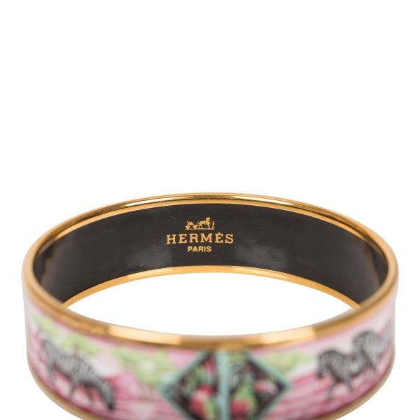 Hermes  Zebras  Wide Printed Enamel Bracelet GM (70) (  - Excellent) Online Sale