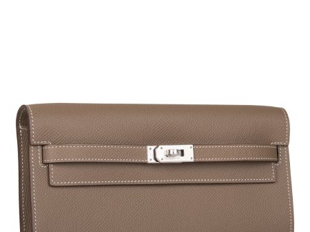 Hermes Kelly Wallet To Go Etoupe Epsom Palladium Hardware Cheap