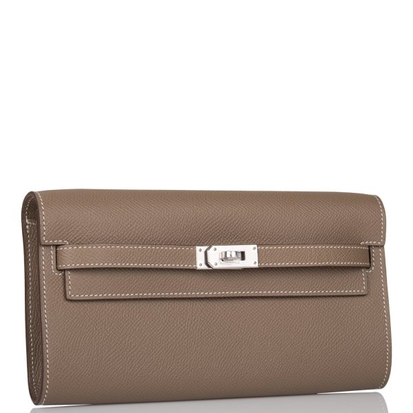 Hermes Kelly Wallet To Go Etoupe Epsom Palladium Hardware Cheap