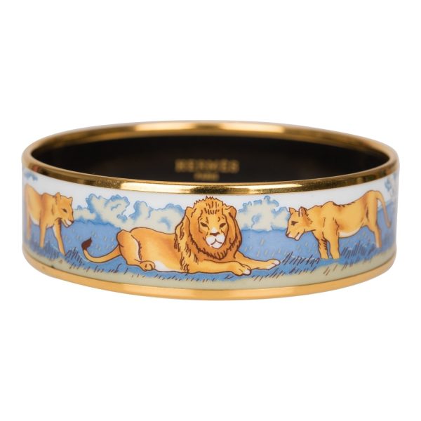 Hermes  Safari  Wide Printed Enamel Bracelet PM (65) (  - Excellent) Online Sale