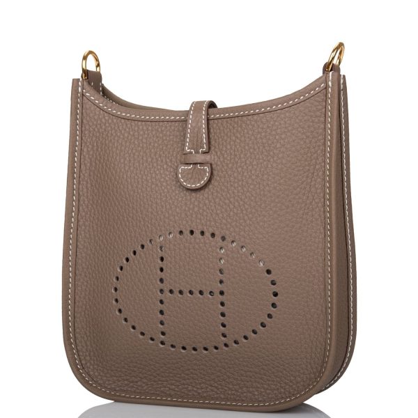 Hermes Evelyne TPM Etoupe Clemence Gold Hardware on Sale