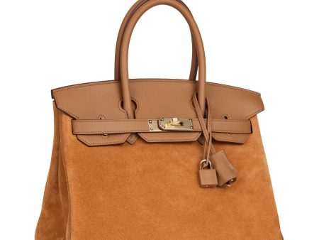 Hermes Birkin 30 Chamois and Alezan Grizzly and Swift Gold Hardware Online Sale