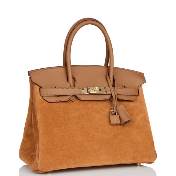 Hermes Birkin 30 Chamois and Alezan Grizzly and Swift Gold Hardware Online Sale