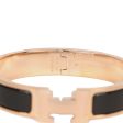 Hermes Black Clic Clac H Narrow Enamel Bracelet PM Gold Hardware For Discount