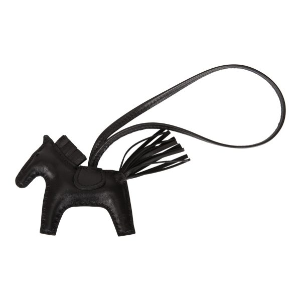 Hermes SO Black Grigri Horse Rodeo Bag Charm Sale