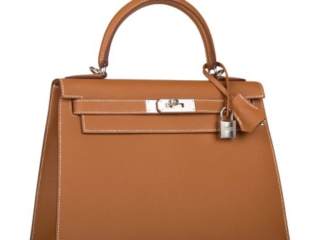 Hermes Kelly 28 Sellier Gold Epsom Palladium Hardware Supply