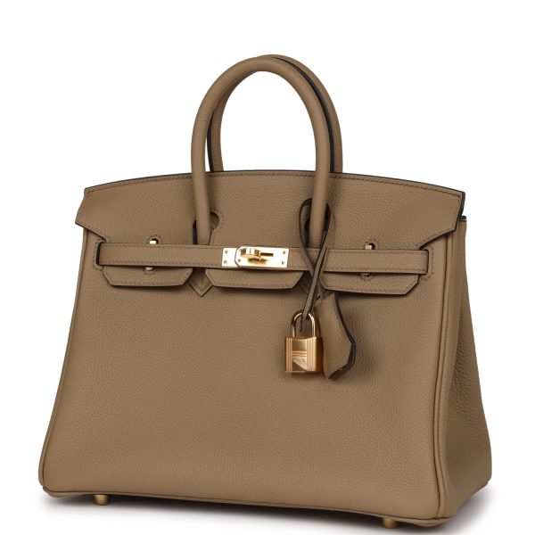 Hermes Birkin 25 Beige Marfa Togo Gold Hardware Fashion