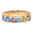 Hermes  Les Nuages Flamboyante  Clic Clac H Narrow Enamel Bracelet Sale