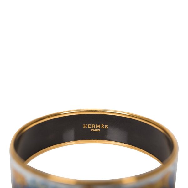 Hermes  Safari  Wide Printed Enamel Bracelet PM (65) (  - Excellent) Online Sale