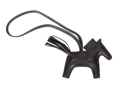 Hermes SO Black Grigri Horse Rodeo Bag Charm PM For Discount