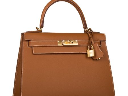 Hermes Kelly 28 Sellier Gold Epsom Gold Hardware Online now