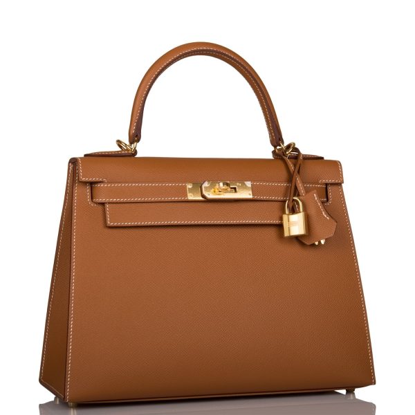 Hermes Kelly 28 Sellier Gold Epsom Gold Hardware Online now