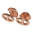 Hermes 18K Rose Gold Chain D Ancre TPM Earrings Supply