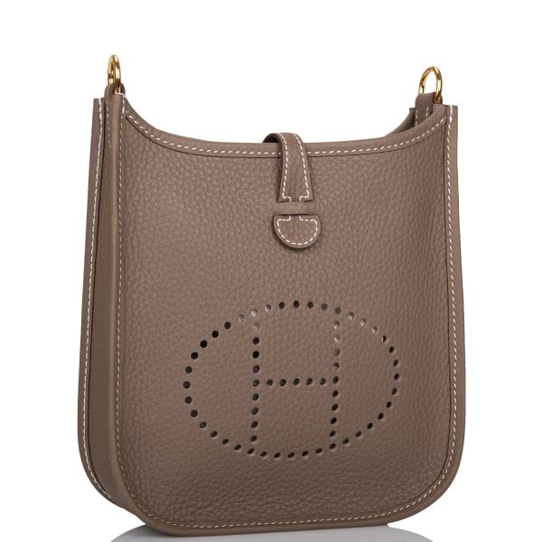 Hermes Evelyne TPM Etoupe Clemence Gold Hardware on Sale